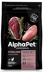 AlphaPet Superpremium Cat Sterilised (Утка, индейка)