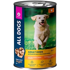 All Dogs Консервы для собак тефтельки с индейкой в соусе