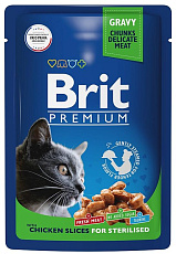 Brit Premium Cat Pouches for Sterilised (Курица)