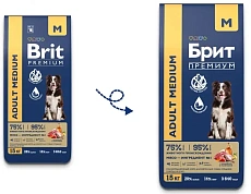 Брит Премиум Dog Adult Medium (Индейка, телятина)