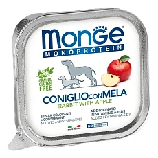 Monge Dog Natural Monoprotein Fruits Паштет из кролика с яблоками