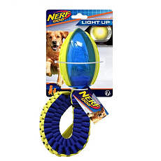 Nerf Dog Мяч для регби светящийся, синий/зеленый