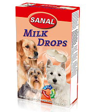 Лакомство "Sanal" Для собак молочные дропсы 125гр