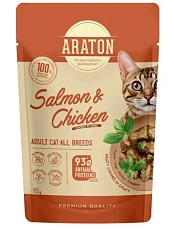 Araton для кошек (Лосось и курица в соусе)