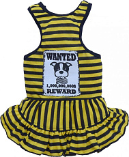 Doggy Dolly Платье Wanted в черно-желтую полоску