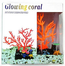 Marlin Aquarium Светящийся коралл Meijing, оранжевый 16,5 х 16,5 см