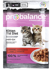 ProBalance Консервированный корм 1'st Diet Kitten (Телятина в желе)