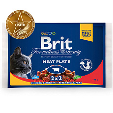 Brit Premium Cat Meat Plate, 4х100 г