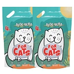 FOR CATS Наполнитель силикагелевый (алое вера), 4 л х 2 шт