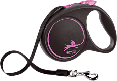 Поводок-рулетка "Flexi" "Black Design" S, ремень