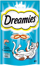 Dreamies Подушечки для кошек с лососем
