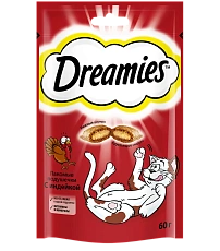 Dreamies Подушечки для кошек с индейкой