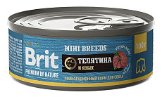 Brit Premium by Nature консервы для собак мелких пород (Телятина и язык)