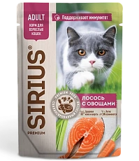 Sirius Консервы для кошек (Лосось с овощами в соусе)