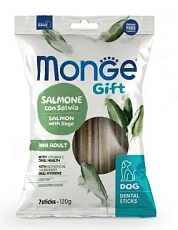 Monge Gift Mini Dog Зубные палочки с лососем и шалфеем