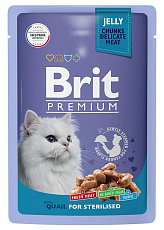 Brit Premium Пауч для стерилизованных кошек (Перепелка в желе)