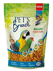 Pet's Brunch Функциональный десерт Biscotti Fruits Soft для птиц средних и крупных видов