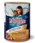 Miglior Gatto Кусочки с курицей и индейкой в соусе (консервы)