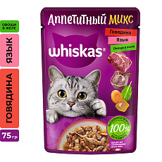 Whiskas Аппетитный микс (говядина, язык, овощи в желе)