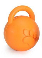 CAMON Мячик с ручкой и пищалкой резиновый (оранжевый)