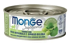 Monge Supreme Sterilised Консервы из тунца с бурым рисом и гинкго билоба