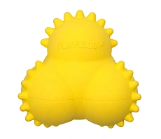 Playology Дентальный жевательный тройной мяч SQUEAKY BOUNCE BALL для щенков с ароматом курицы, желтый