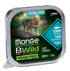 Monge Консервы BWild GF Sterilised Cat (Тунец, овощи)