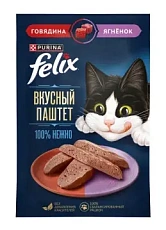 Felix Вкусный паштет для взрослых кошек (Говядина и ягненок)