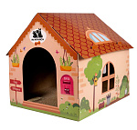 Mr.Kranch Когтеточка-домик из картона бежевая