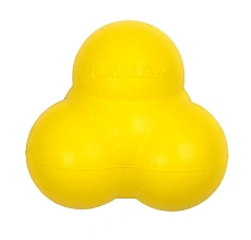 Playology Жевательный тройной мяч SQUEAKY BOUNCE BALL с ароматом курицы, желтый