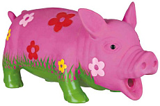 Trixie Игрушка для собак "Свинка с цветами", 20 см