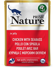 Prime Nature Паучи Курица с морским окунем в желе для кошек