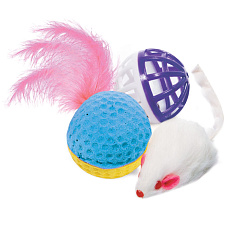 Triol Набор игрушек XW0028 для кошек (мяч, мышь, шар)