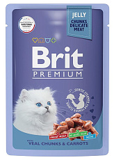 Brit Premium Пауч для котят (Телятина с морковью в желе)