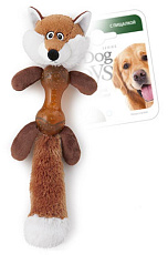 GiGwi Игрушка для собак Лиса с гантелей и пищалкой