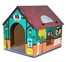 Mr.Kranch Когтеточка-домик из картона зеленая