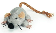 CAMON Мышь плюшевая серая с веревкой