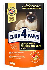 Club 4 Paws Selection Кусочки с курицей и телятиной в желе