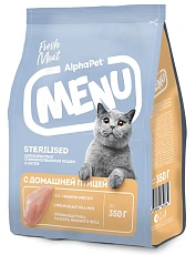 AlphaPet Menu Cat Sterilised (Птица)