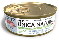 Unica Natura UNICO INDOOR Ломтики тунца и индейки для котят