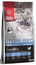 BLITZ Sensitive Adult Sterilised Cat (Индейка)