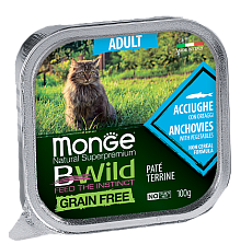  Monge Консервы BWild GF Adult Cat (Анчоус, овощи)