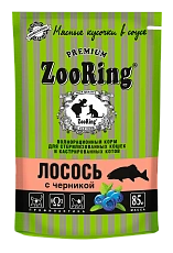 ZooRing Кусочки в соусе Лосось с черникой для стерилизованных кошек 