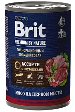 Brit Premium by Nature консервы для собак всех пород (Мясное ассорти с потрошками)
