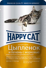 Happy Cat Пауч Цыпленок Печень Морковь