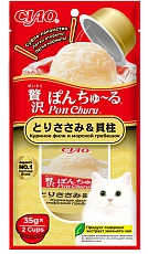 INABA CIAO Pon Churu Суфле-лакомство Куриное филе и морской гребешок