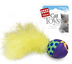 GiGwi Игрушка для кошек Мячик с перьями