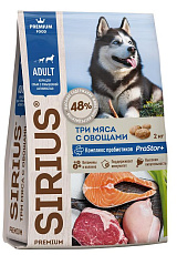 SIRIUS для собак с повышенной активностью (3 мяса с овощами)