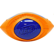 Nerf Dog Мяч для регби из термоплаcтичной резины, синий/оранжевый
