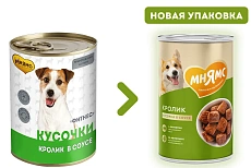 Мнямс консервы для собак Кусочки в соусе с кроликом "Фитнес"